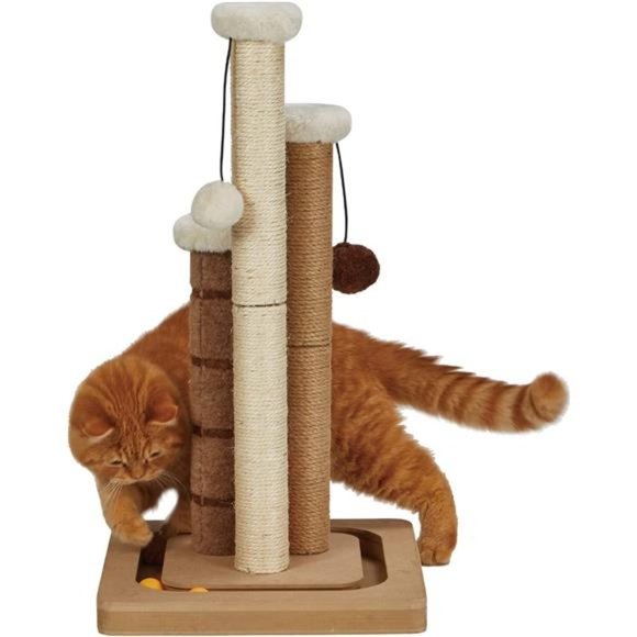 Cat Scratching Post Premium Natural Sisal Jute Carpet 3 Scratch Posts - Picture 1 of 7